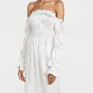 Sleeper Michelin Silk Dress in White